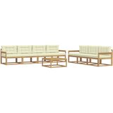  Set vanjskih sofa s jastukom 7 pcs Bijela i krem | shoptok.hr