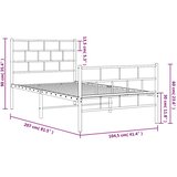  Metalni okvir kreveta uzglavlje i podnožje crni 100x200 cm | shoptok.hr