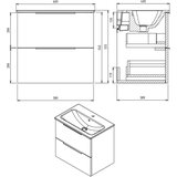 Sapho Stenska omarica brez umivalnika v hrastovem dekorju v naravni barvi 58x54 cm Cirasa – | Shoptok.si