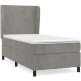 Box spring krevet s madracem svjetlosivi 100x200 cm baršunasti | shoptok.hr