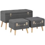  Taburei za pohranu od tkanine 3 kom tamnosivi | shoptok.hr