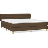 vidaXL Box spring postelja z vzmetnico temno rjava 160x200 cm blago, (20899019) Cene