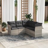 Maison Chic Seti vrtnega pohištva - Vrtna garnitura - Vrtni pohištvo set 5-delna z blazinami siv poli ratan, (21814923) | Shoptok.si