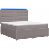  LED okvir za krevet s madracem Sivosmeđa 160 x 200 cm Tkanina | shoptok.hr