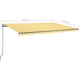  Prostostoječa avtomatska tenda 500x350 cm rumena/bela, (20728870) | Shoptok.si