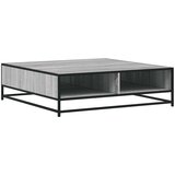 vidaXL Klubska mizica siva sonoma 100x100x30 cm inž. les in kovina | Shoptok.si