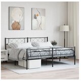 vidaXL Metalni okvir kreveta uzglavlje i podnožje crni 193x203 cm Cijene