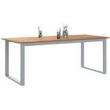 Vanjski Zunanji jedilni miza Siva 200x90x75 cm Jeklo in trda acacija, (22015902) | Shoptok.si