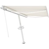vidaXL Ročno zložljiva tenda z LED lučmi 300x250 cm krem, (20966520) | Shoptok.si