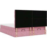  Okvir kreveta s madracima ružičasti 160x200cm baršunasti | shoptok.hr