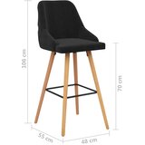  Barski stolci 2 kom crni baršunasti | shoptok.hr