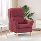 vidaXL Moderni Naslanjač Rdeč Poliester Tkanina z Lesenim Okvirom Srednji | Shoptok.si