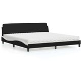  Krevet s madracem crno-bijeli 200 x 200 cm od umjetne kože | shoptok.hr