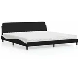  Krevet s madracem crno-bijeli 200 x 200 cm od umjetne kože