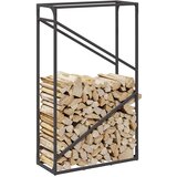  stojalo za drva črno 60x25x100 cm hladno valjano jeklo | Shoptok.si