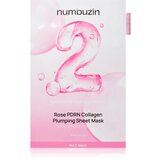 numbuzin No. 2 Rose PDRN Collagen Plumping Sheet Mask vlažilna tekstilna maska za osvetlitev kože 5 kos | Shoptok.si