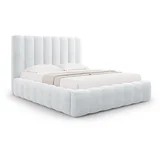 Micadoni Home Svijetlo sivi tapecirani bračni krevet s prostorom za odlaganje s podnicom 180x200 cm Kelp –