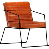  Fotelja od prave kože svjetlosmeđa | shoptok.hr