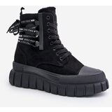 EVENTO Women's platform ankle boots with decorative lacing black edidda | Eponuda.ba