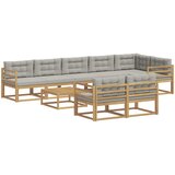  Set vanjskih sofa 9 kom. Bijela i svjetlosiva Poliester | shoptok.hr