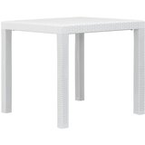 The Living Store Vrtna miza iz plastike 79x79x72 cm bela videz ratana - Vrtna Miza, (21471917) Cene