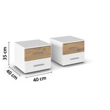Lesnina-XXXL nočna omarica foster, bela, hrast, 2 kos | Shoptok.si