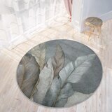 Mila Home zelena/siva pralna okrogla preproga ø 80 cm dusty leaves – | Shoptok.si