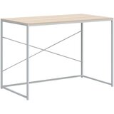vidaXL Računalniška miza bela in hrast 110x60x70 cm iverna plošča | Shoptok.si