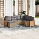  7-dijelni set vrtnih sofa od poliratana s jastucima bež | shoptok.hr