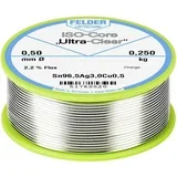 felder iso-core ''ultra clear'' SAC305 spajkalna palica tuljava Sn96\,5Ag3Cu0\,5 0.250 kg 0.5 mm, (20428758)