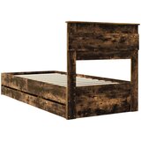  Krevetna konstrukcija s ladicama Dimljeni hrast 75 x 190 cm | shoptok.hr