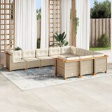  10-dijelni set vrtnih sofa s jastucima bež od poliratana 63.5 x 63.5 x 62 cm | shoptok.hr