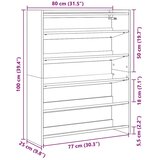 Stalak za cipele bijeli 80x25x100 cm od konstruiranog drva | shoptok.hr