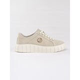 Shelvt Light beige suede leather platform shoes | Eponuda.ba