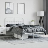  Metalni okvir za krevet s uzglavljem bijeli 120x200 cm | Eponuda.com