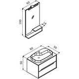 Hanah home Kupatilski ormarić sa umivaonikom i ogledalom (2 komada) Galia 80 v2 528 | Eponuda.com