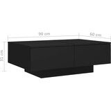  Stolić za kavu crni 90 x 60 x 31 cm od konstruiranog drva | Eponuda.com