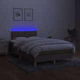  Krevet box spring s madracem LED smeđesivi 120 x 200 cm tkanina | shoptok.hr