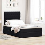  Krevet s prostorom za pohranu s LED-om Crna 120 x 190 cm Baršun | shoptok.hr