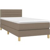  Box spring postelja z vzmetnico LED taupe 80x200 cm blago, (20790096) | Shoptok.si