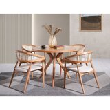 Hanah home vegas - natural natural dining table & chairs set (4 pieces) | ePonuda.com