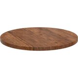 vidaXL Nepremična površina Temno rjava Ø 60 x 2.5 cm Trda hrastovina | Shoptok.si