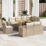 vidaXL 9-dijelni set vrtnih sofa s jastucima bež od poliratana | shoptok.hr