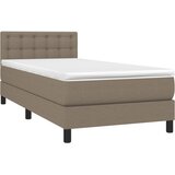 Krevet box spring s madracem LED smeđesivi 80 x 200 cm tkanina | shoptok.hr