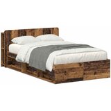  Okvir kreveta s pohranom s uzglavljem Staro drvo 120 x 190 cm | shoptok.hr