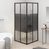 vidaXL Črtasta tuš kabina ESG 80x80x180 cm črna Cene
