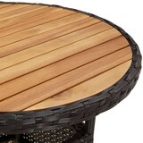  Vrtni stol Ø 60 x 75 cm od bagremovog drva i poliratana crni | shoptok.hr