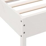 vidaXL Posteljni okvir brez vzmetnice bel 135x190 cm trdna borovina | Shoptok.si