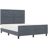 vidaXL Postelja Temno Siva 140x200 cm Velur, (22049701) | Shoptok.si
