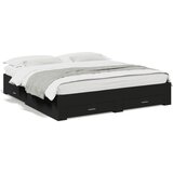 Maison Chic Posteljni okvir - Dvoposteljna postelja - Zakonska postelja s predali črn 180x200 cm inženirski les, (21694342) | Shoptok.si